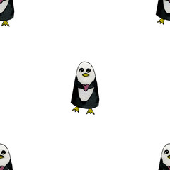 penguin in love pattern