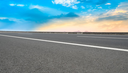 Air highway asphalt road and beautiful sky scenery