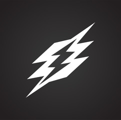 Fototapeta na wymiar Lightning icon on black background for graphic and web design, Modern simple vector sign. Internet concept. Trendy symbol for website design web button or mobile