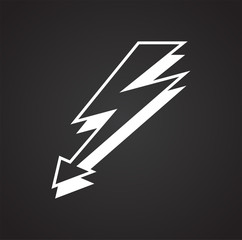 Lightning icon on black background for graphic and web design, Modern simple vector sign. Internet concept. Trendy symbol for website design web button or mobile