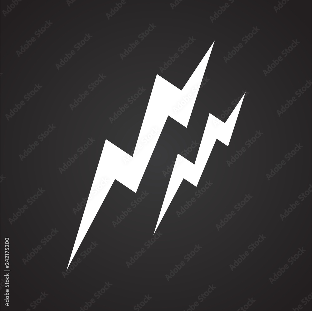 Fototapete Lightning icon on black background for graphic and web design, Modern simple vector sign. Internet concept. Trendy symbol for website design web button or mobile
