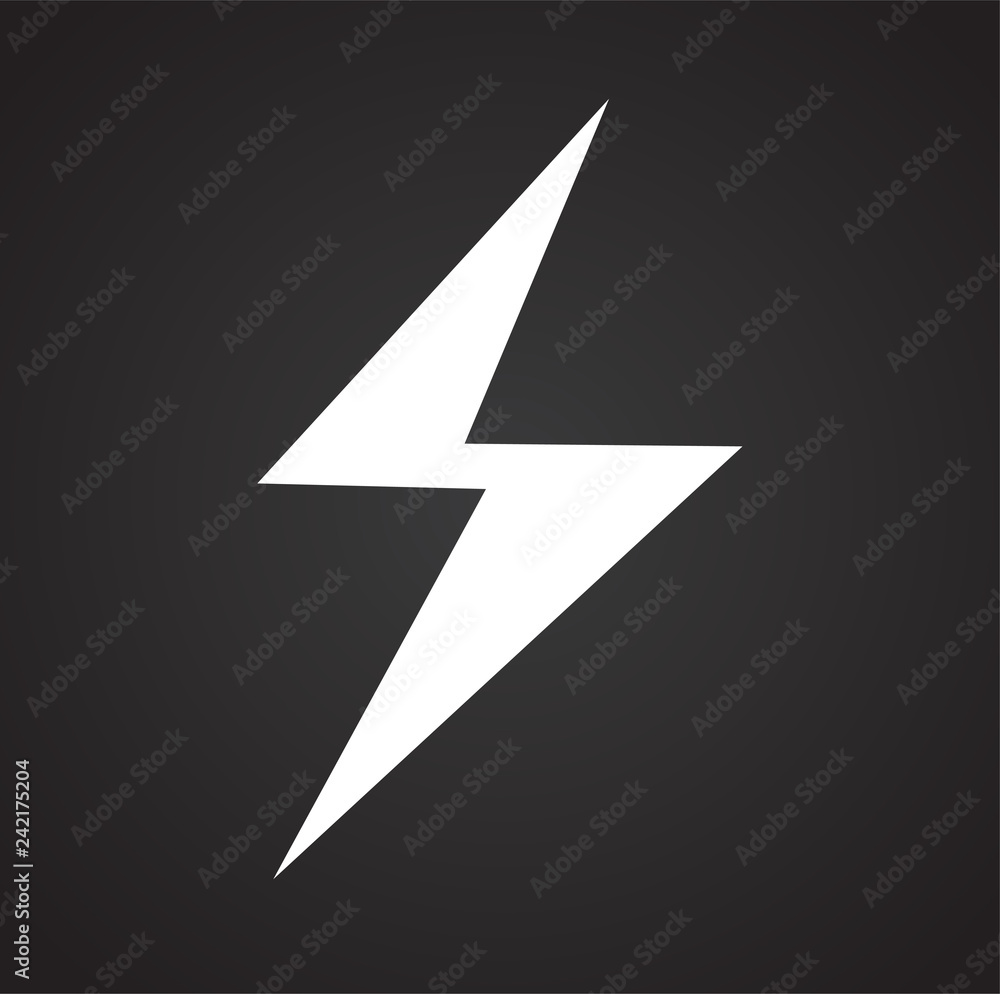 Fototapete Lightning icon on black background for graphic and web design, Modern simple vector sign. Internet concept. Trendy symbol for website design web button or mobile