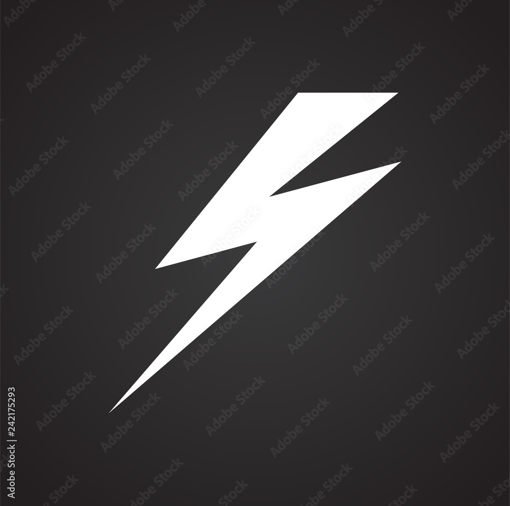 Fototapete Lightning icon on black background for graphic and web design, Modern simple vector sign. Internet concept. Trendy symbol for website design web button or mobile