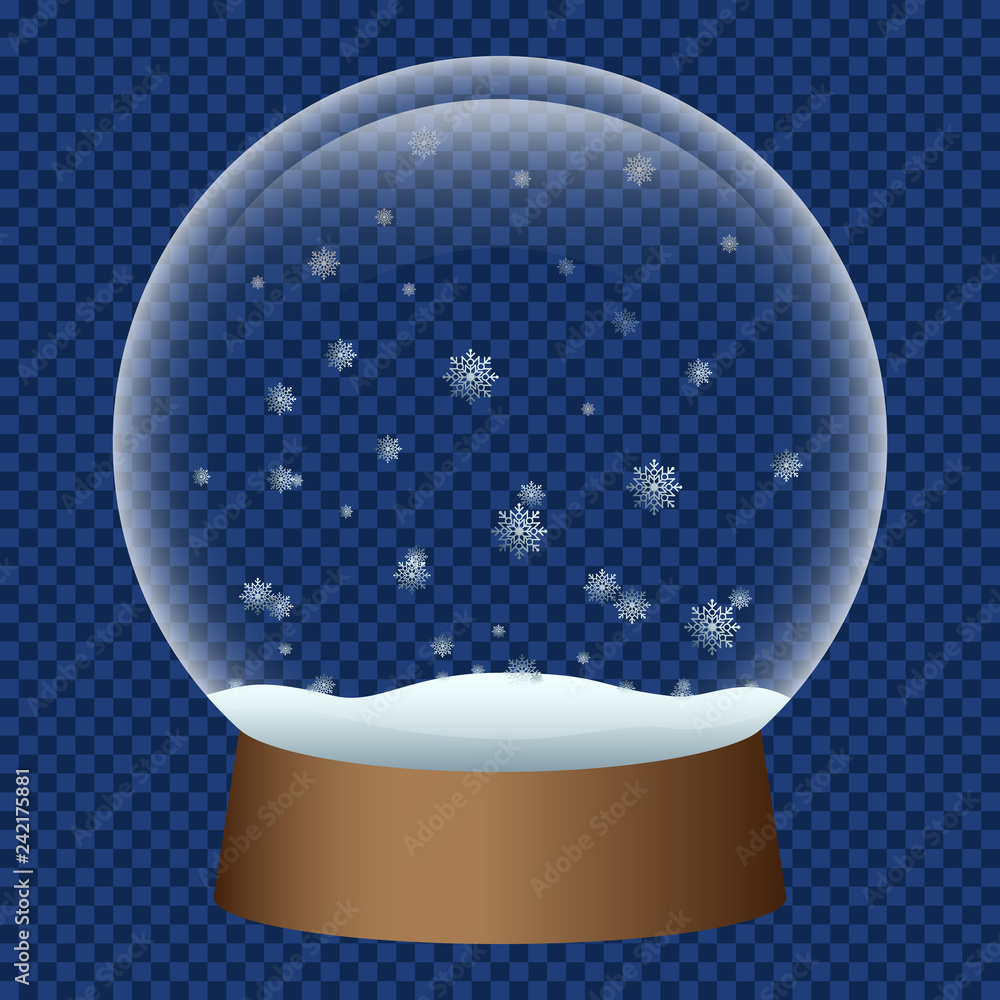 Poster snowglobe icon. realistic illustration of snowglobe vector icon for web design