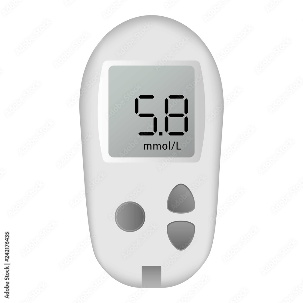 Poster glucose meter icon. realistic illustration of glucose meter vector icon for web design
