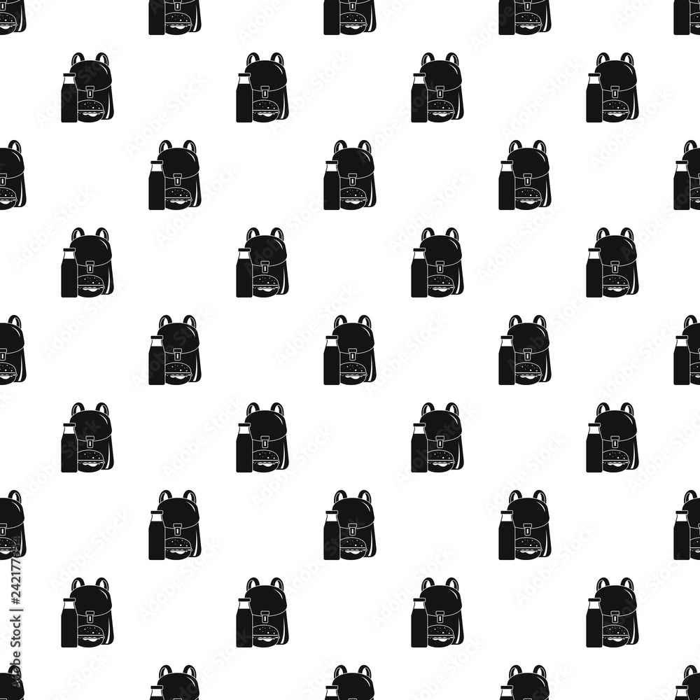 Poster backpack milk burger pattern seamless vector repeat geometric for any web design