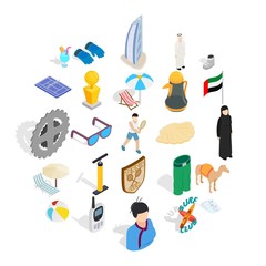 Active life position icons set. Isometric set of 25 active life position vector icons for web isolated on white background