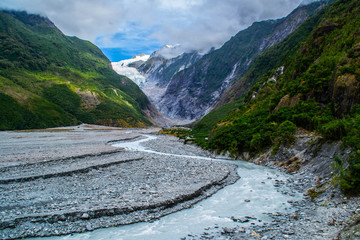 New Zealand tourist popular attractions/destinations concept. Scenic landscape view of valley and...
