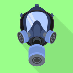 Gas mask icon. Flat illustration of gas mask vector icon for web design