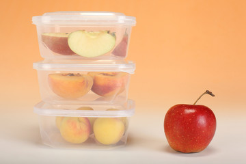 fruit kept in tupperwares
