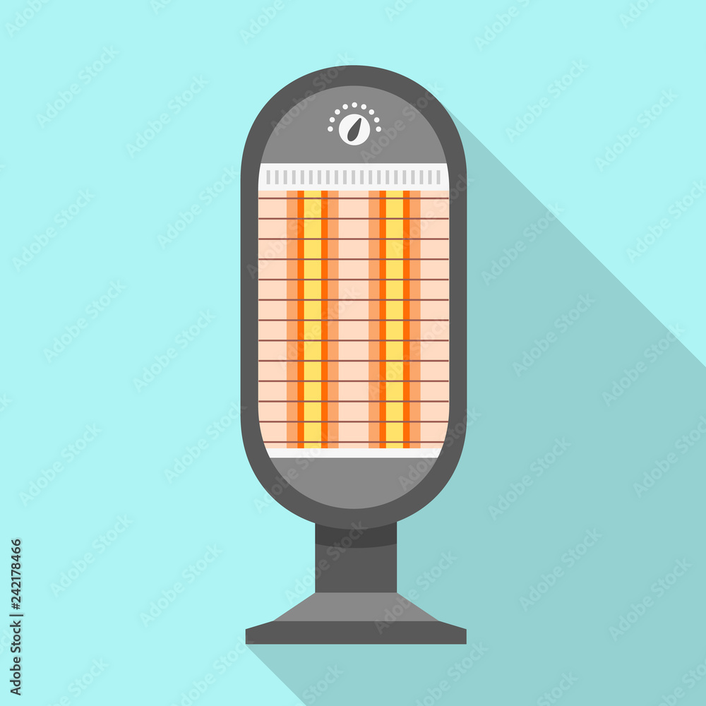 Poster lamp heater icon. flat illustration of lamp heater vector icon for web design