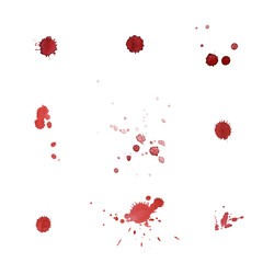 Abstract hand drawn set watercolor brush splashes