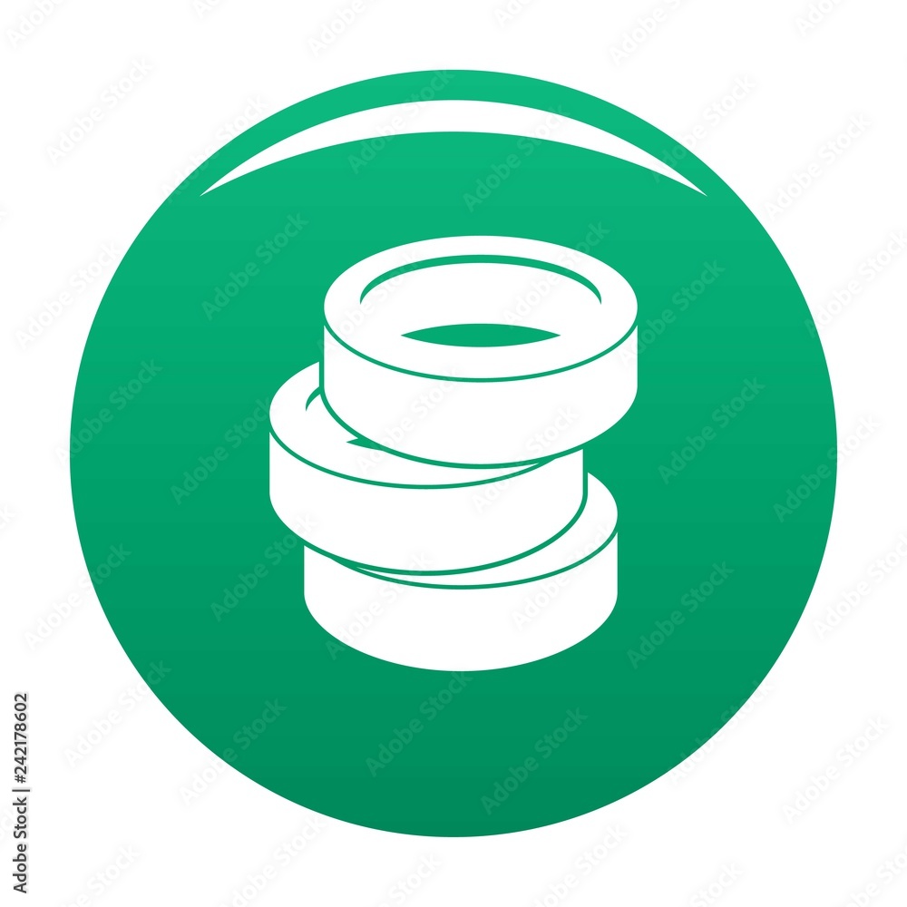 Poster stack of tire icon. simple illustration of stack of tire vector icon for any design green