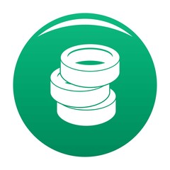 Stack of tire icon. Simple illustration of stack of tire vector icon for any design green