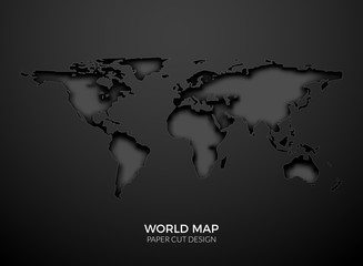 Fototapeta na wymiar World vector map template isolated. World earth geography global design of atlas background