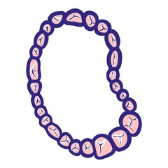 Gemstone necklace icon. Hand drawn illustration of gemstone necklace vector icon for web design