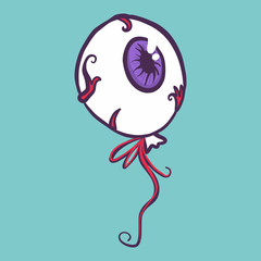 Ballon eyeball icon. Hand drawn illustration of ballon eyeball vector icon for web design