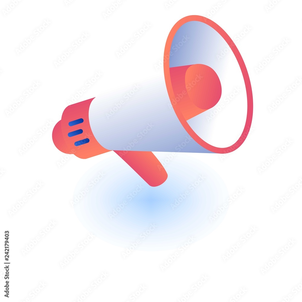 Poster hand speaker icon. isometric of hand speaker vector icon for web design isolated on white background