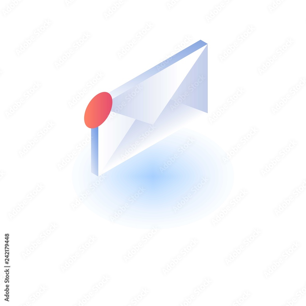 Poster new mail icon. isometric of new mail vector icon for web design isolated on white background