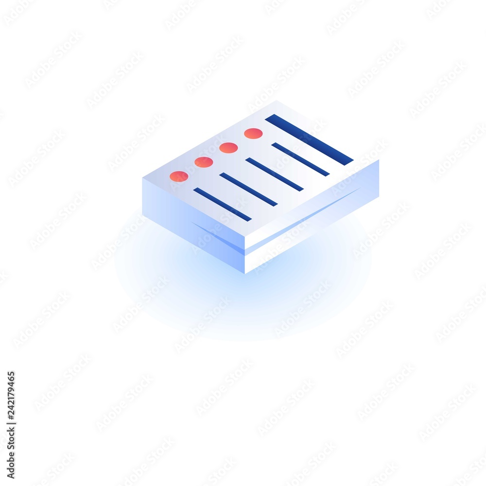 Poster paper stack icon. isometric of paper stack vector icon for web design isolated on white background