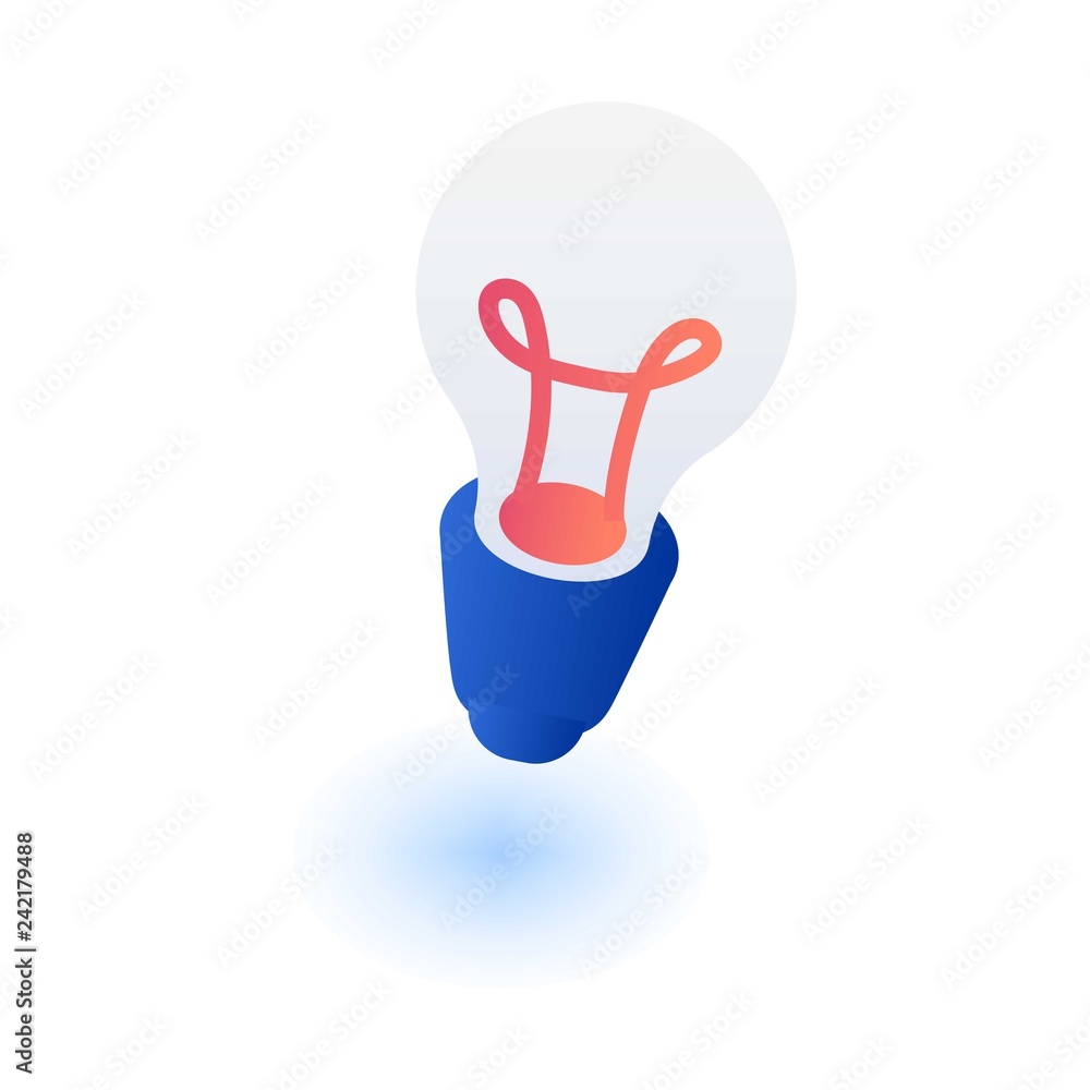 Poster idea bulb icon. isometric of idea bulb vector icon for web design isolated on white background