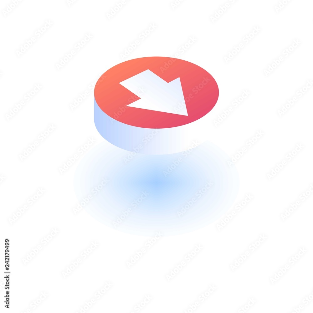 Poster arrow icon. isometric of arrow vector icon for web design isolated on white background