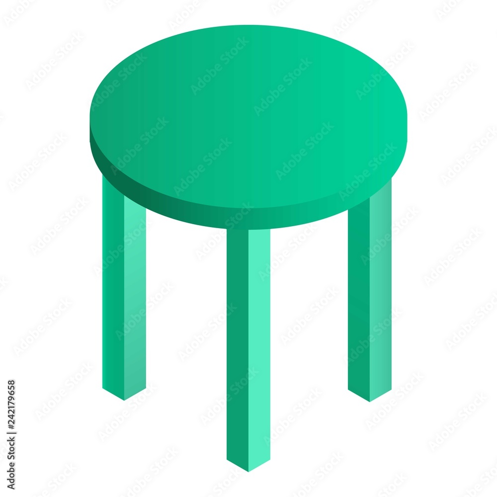 Poster round table icon. isometric of round table vector icon for web design isolated on white background