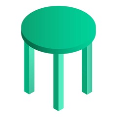 Round table icon. Isometric of round table vector icon for web design isolated on white background