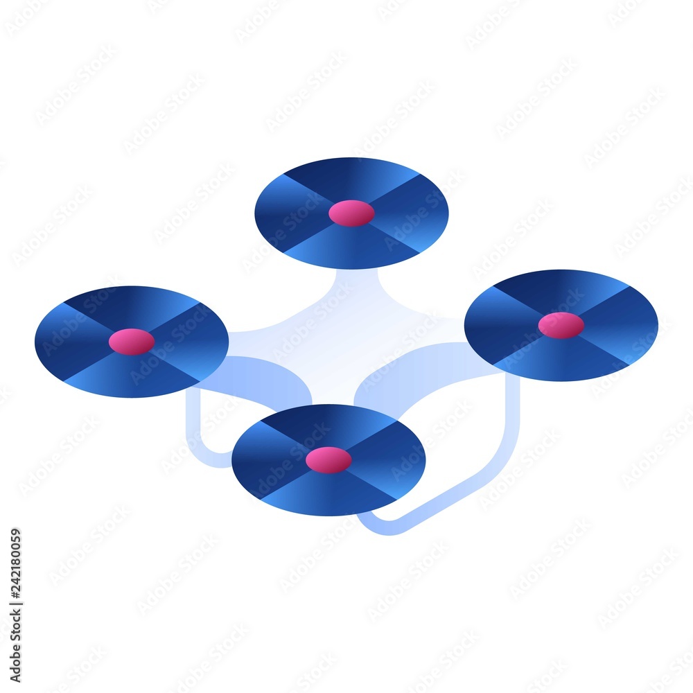 Poster remote drone icon. isometric of remote drone vector icon for web design isolated on white background