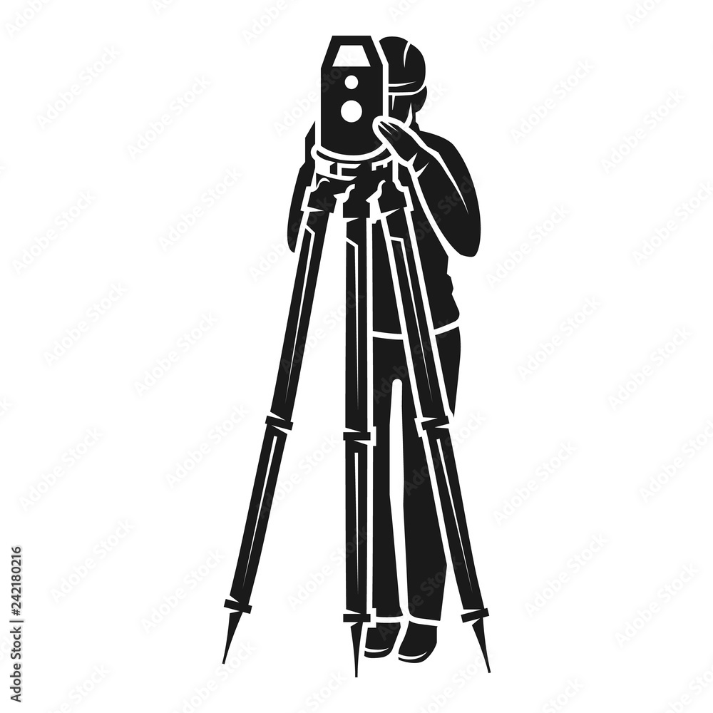 Poster surveyor view from the front icon. simple illustration of surveyor view from the front vector icon f