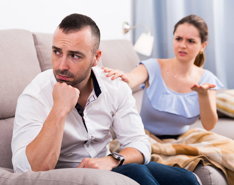 Man is upset because he quarrel with his wife