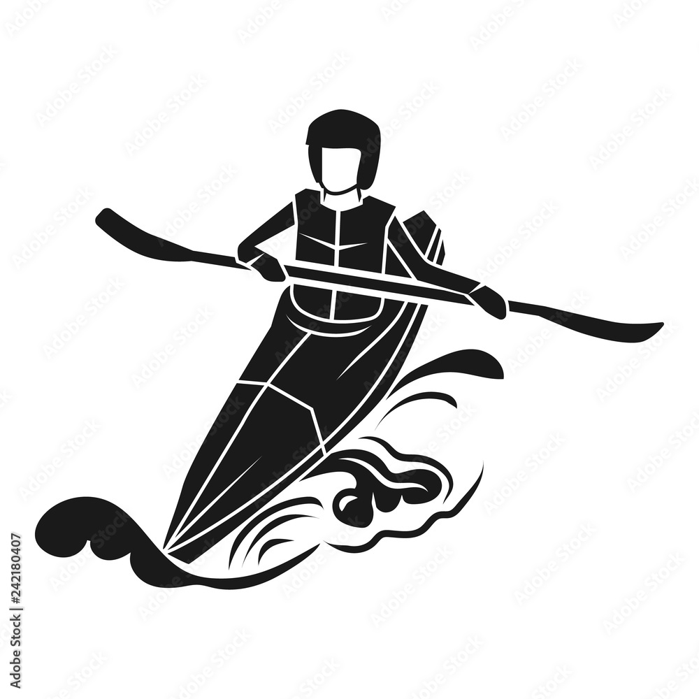 Poster single rafting icon. simple illustration of single rafting vector icon for web design isolated on wh