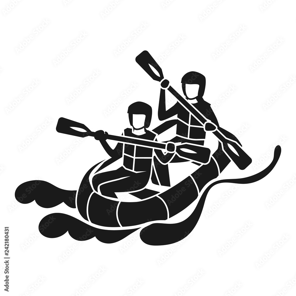 Aufkleber double rafting icon. simple illustration of double rafting vector icon for web design isolated on wh