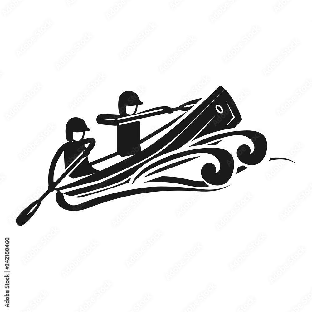 Aufkleber two guys are rafting icon. simple illustration of two guys are rafting vector icon for web design is