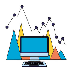 business computer graphic dotted line