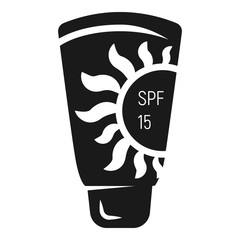 Sunscreen icon. Simple illustration of sunscreen vector icon for web design isolated on white background