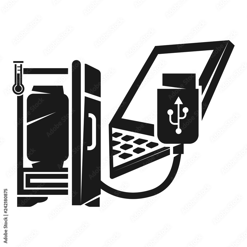 Poster Refrigerator programming icon. Simple illustration of refrigerator programming vector icon for web design isolated on white background