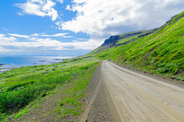 Coastline and landscape in the west fjords