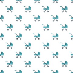 Baby pram pattern seamless vector repeat for any web design