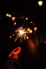 closeup burning sparkler