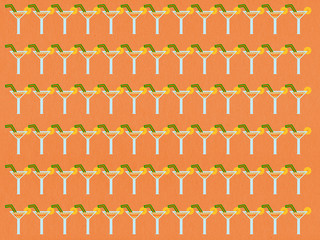 champagne pattern with orange background