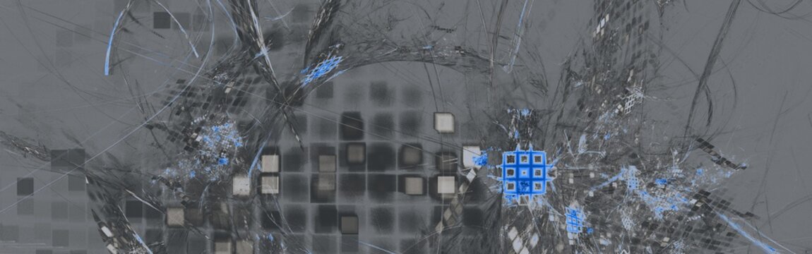 Banner - Grafik mit Raster-Struktur - Mix - Graublau