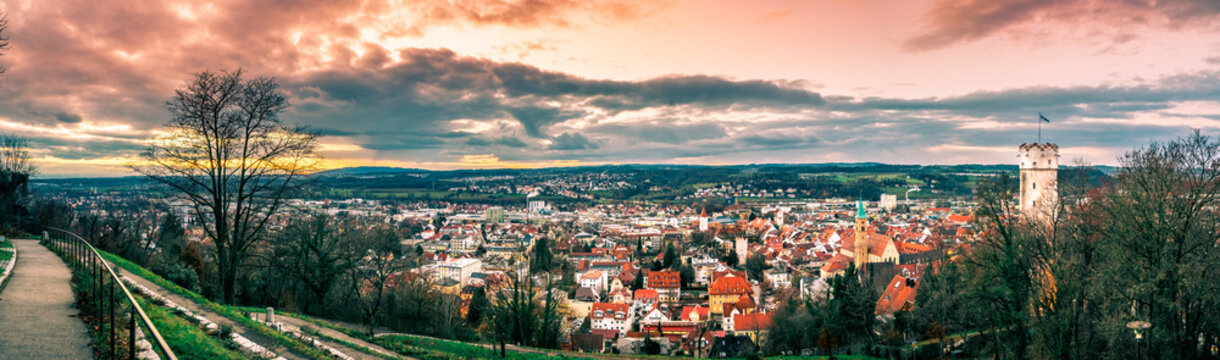 Ravensburg Panorama mit Mehlsack im Herbst