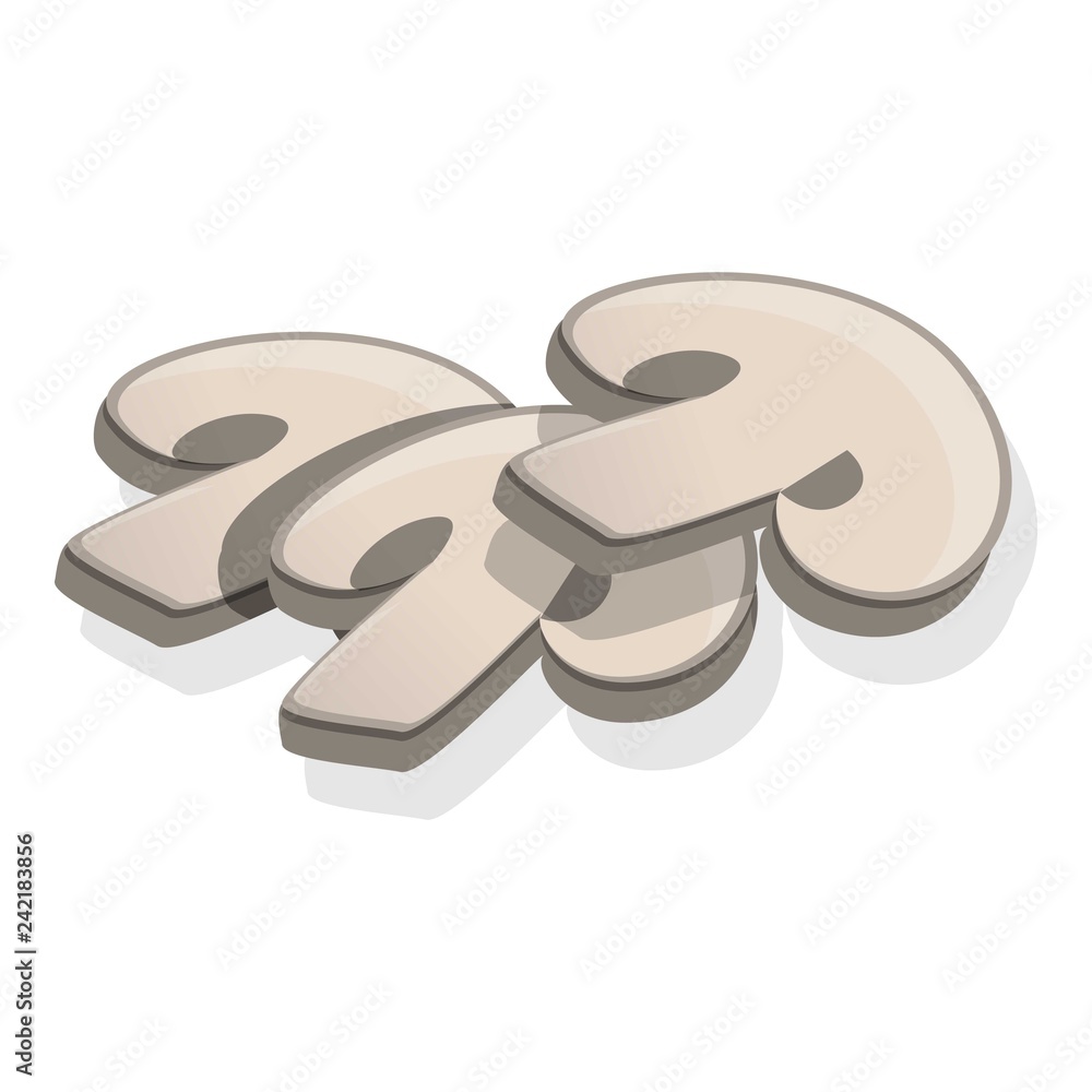 Poster sliced mushroom icon. cartoon of sliced mushroom vector icon for web design isolated on white backgr