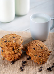 Rye cookies with chocolate