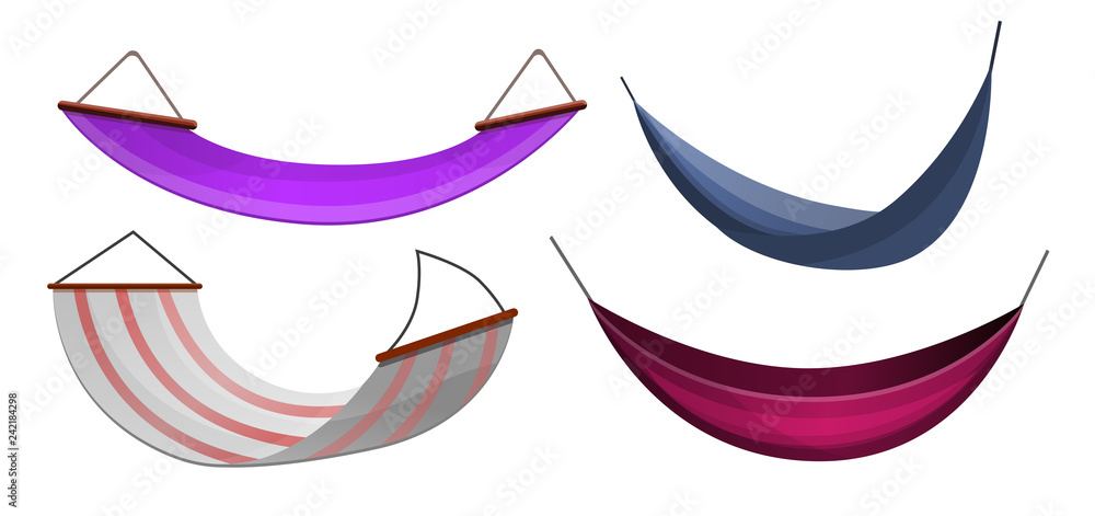 Poster hammock icon set. cartoon set of hammock vector icons for web design