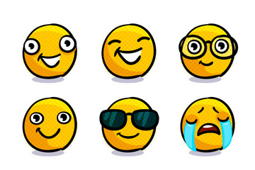 Set of cute emoji