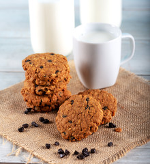 Rye cookies with chocolate