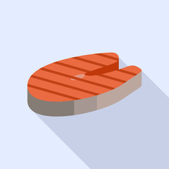 Bbq fish icon. Flat illustration of bbq fish vector icon for web design