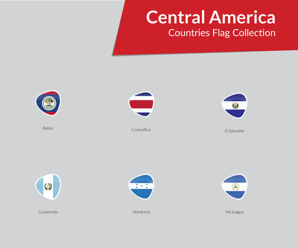 Central American Flag icon collection